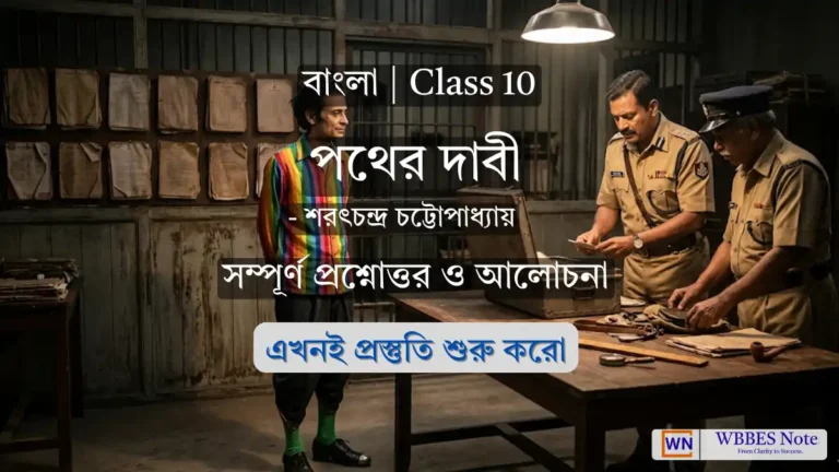 পথের দাবী – শরৎচন্দ্র চট্টোপাধ্যায় | দশম শ্রেণী বাংলা নোটস ও প্রশ্নোত্তর (WBBSE)